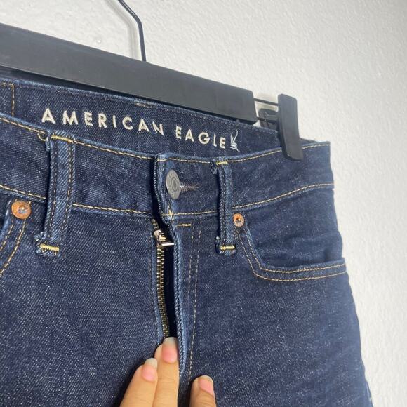 American Eagle Mens Size 28 Next Level Airflex Slim Straight Dark Wash Denim - Picture 3 of 16